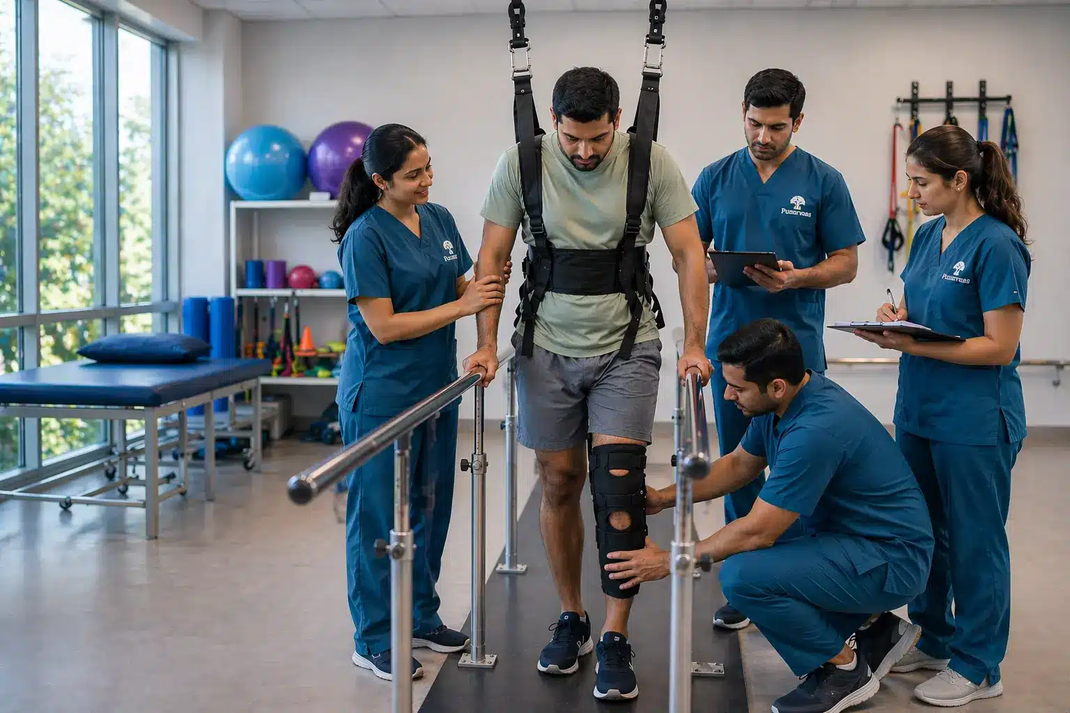 Multidisciplinary spinal cord injury rehabilitation team at Punarvaas Hospital, Bangalore